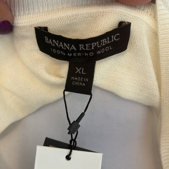 Banana Republic Washable Merino Wool Cardigan Ivory - Picture 7 of 8